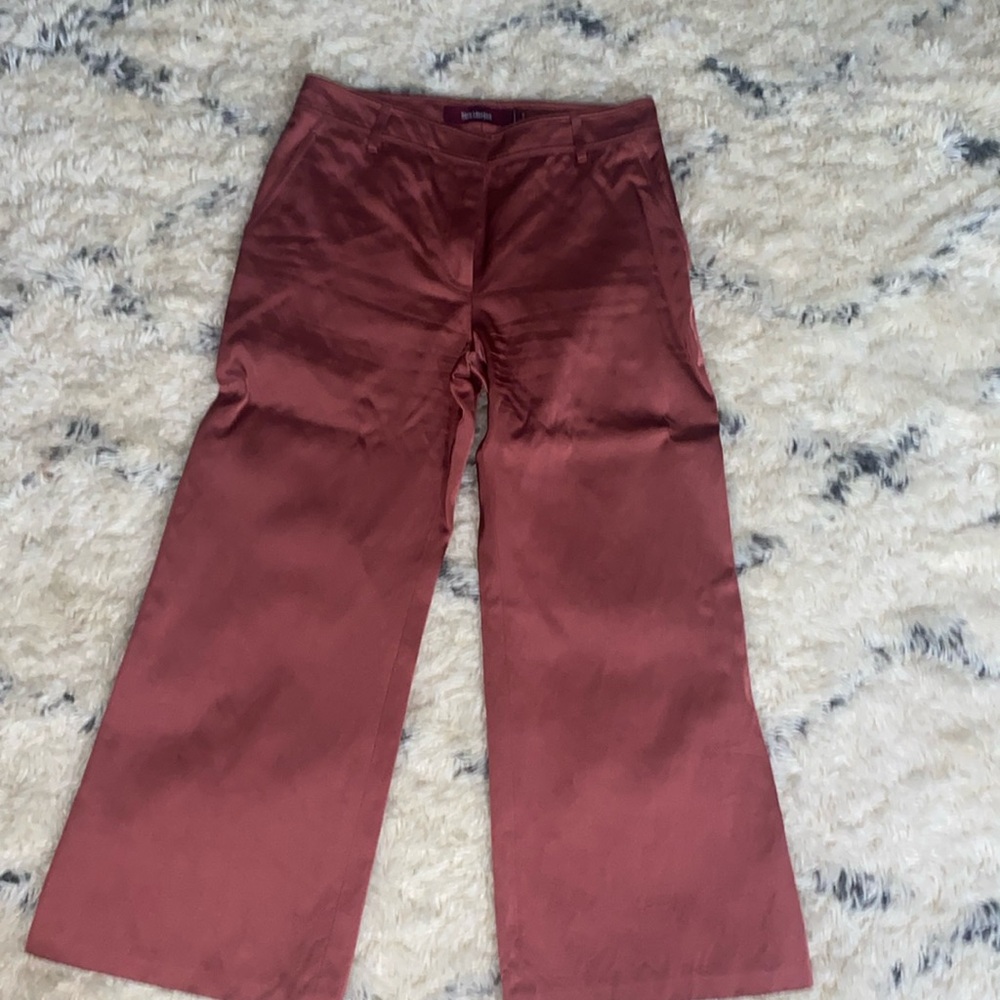 Sies Marjan coral satin crop wide leg pant 4